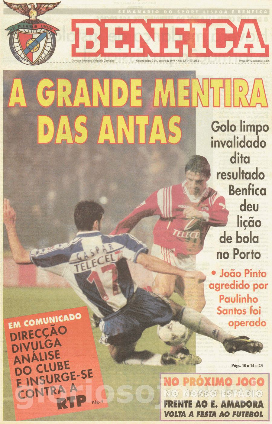 jornal o benfica 2882 1998-01-07